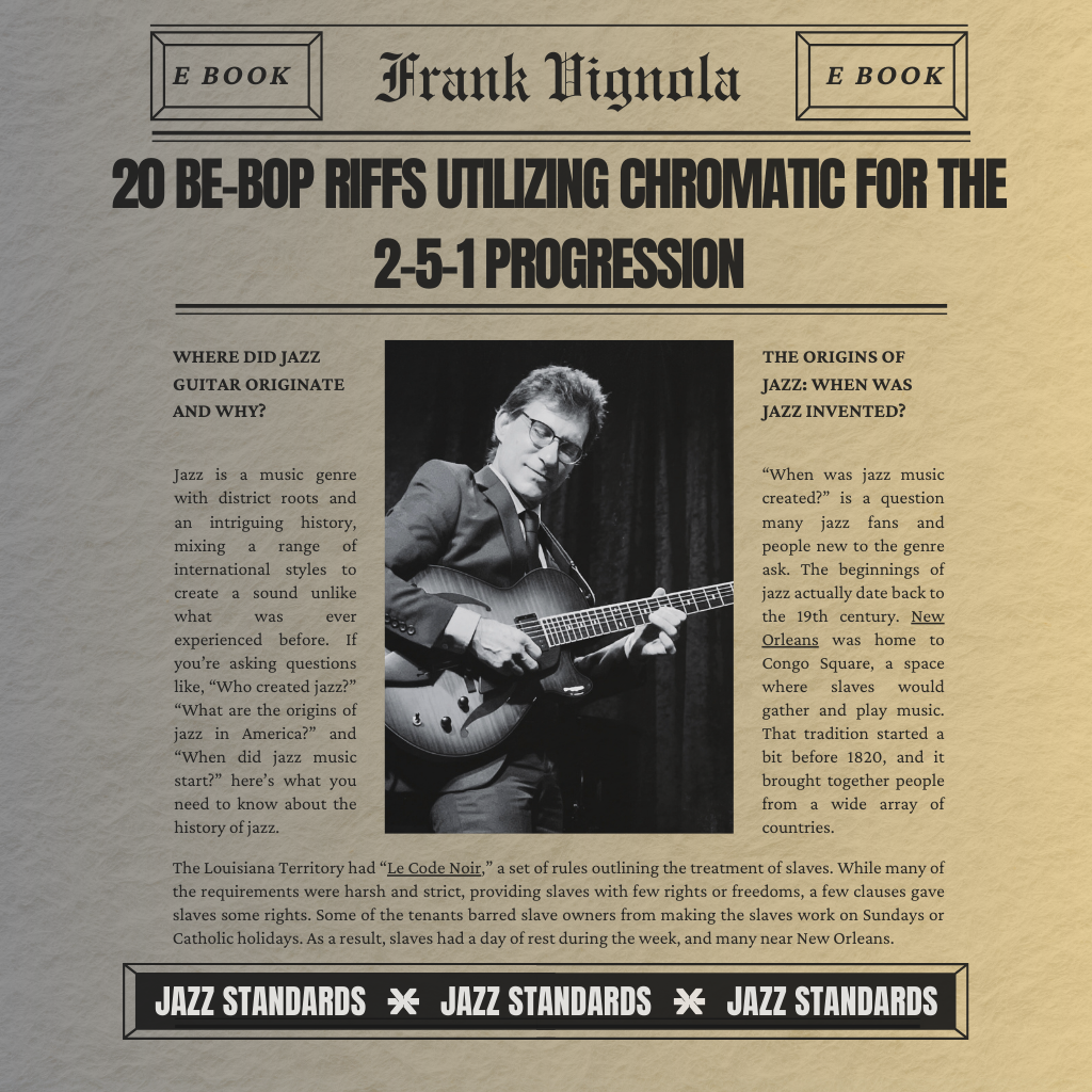 Action eBook - "20 Be-Bop Riffs utilizing Chromatics for the 2-5-1 progression"